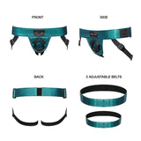 Strap-On-Me Curious Leatherette Harness - Metallic Green