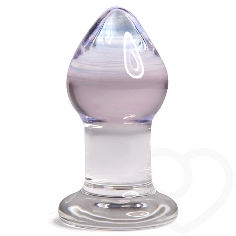 Glas Amethyst Sensual Rain Glass Butt Plug - Condom-USA - 1