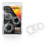 Stay Hard Beaded Cock rings 3pc - Clear