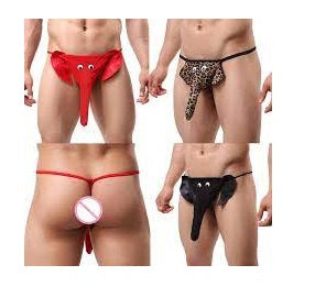Men's G-string Sexy Elephant Shape Thong Underwear Elephant Trunk Underpants  Funny Underwear Briefs
