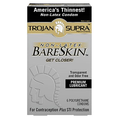 Trojan Supra BareSkin Non Latex Condoms-6pk