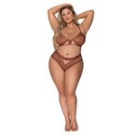 Magic Silk Bralette & G-Panty-Brown -Queen