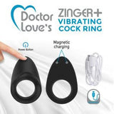RECHARGEABLE VIBRATING COCK RING -BLACK