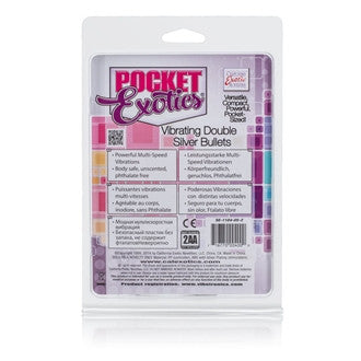 Pocket ExoticsŒ¬ Vibrating Double Silver Bullets - Condom-USA
 - 4