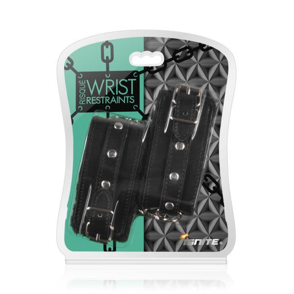 Risque Wrist Restraints Black - Condom-USA
