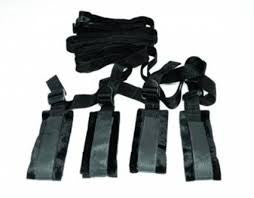 Sex And Mischief Bed Bondage Restraint Kit- Black - Condom-USA
 - 1