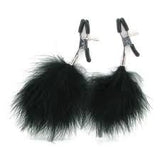 Sex And Mischief Feathered Nipple Clamps -Black - Condom-USA
 - 1