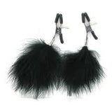 Sex And Mischief Feathered Nipple Clamps -Black - Condom-USA - 1