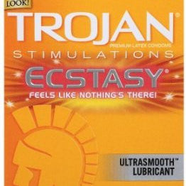 Trojan Condom Stimulations Ultra Ribbed Ecstasy Ultrasmooth Lubricated 10 Pc - Condom-USA