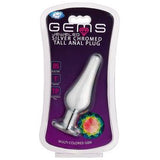 CLOUD 9 GEMS SILVER CHROMED TALL ANAL PLUG- SMALL