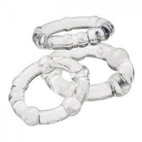 Cloud 9 Beaded Cock Rings 3pk - Clear