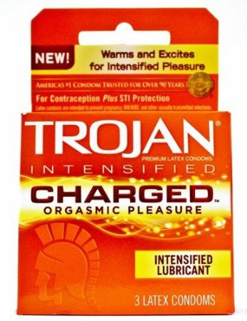 Trojan Charged  Latex Condoms - 3pk - Condom-USA
