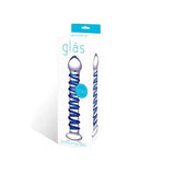 GLAS Blue Spiral Glass Dildo