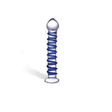 GLAS Blue Spiral Glass Dildo