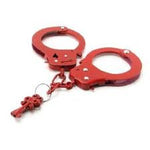 FETISH FANTASY DESIGNER RED METAL HANDCUFFS - Condom-USA
 - 1
