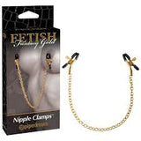 FETISH FANTASY GOLD NIPPLE CHAIN CLAMPS