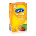 Durex Tropical Flavors Premium Lubricated Latex Condoms Assorted Flavors-12pk - Condom-USA