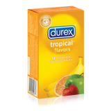 Durex Tropical Flavors Premium Lubricated Latex Condoms Assorted Flavors-12pk - Condom-USA
