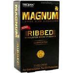 Trojan  Magnum ribbed 12pk - Condom-USA
