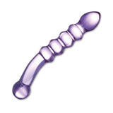 GLAS PURPLE RAIN RIBBED GLASS DILDO