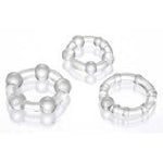 Beaded cock rings 3 pack - clear - Condom-USA
 - 1