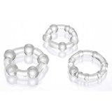 Beaded cock rings 3 pack - clear - Condom-USA - 1