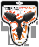 Wet Dreams Triple Play Anal Plug Multi Size- Black