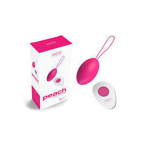 Vedo Peach Remote Control 10-Function Rechargeable Vibrating Egg Into You -Foxy Pink