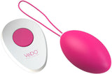 Vedo Peach Remote Control 10-Function Rechargeable Vibrating Egg Into You -Foxy Pink