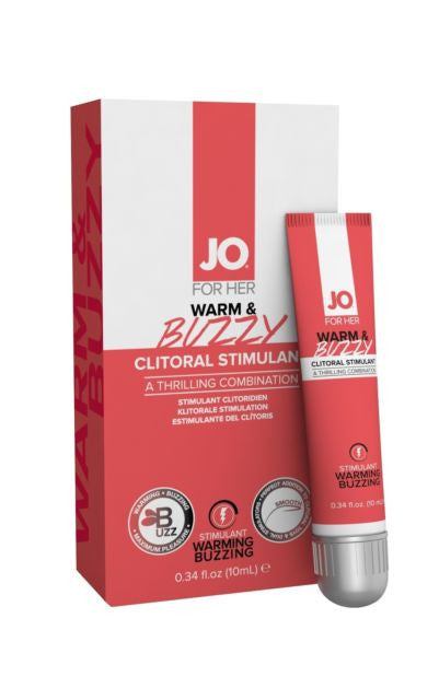 Crema estimulante del clítoris System JO For Her Warm & Buzzy a base de agua - 10mL - Condom-USA - 1